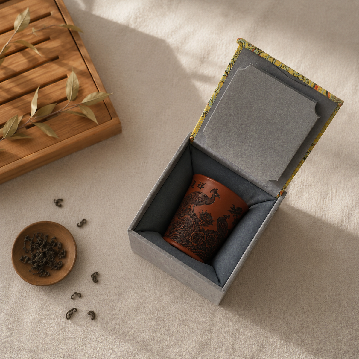 Taça de chá Zi Ni «Faisão», argila de Yixing, 170 ml