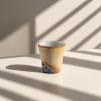 Mountain Landscape Tea Bowl, Ceramic and Glaze, 30 ml