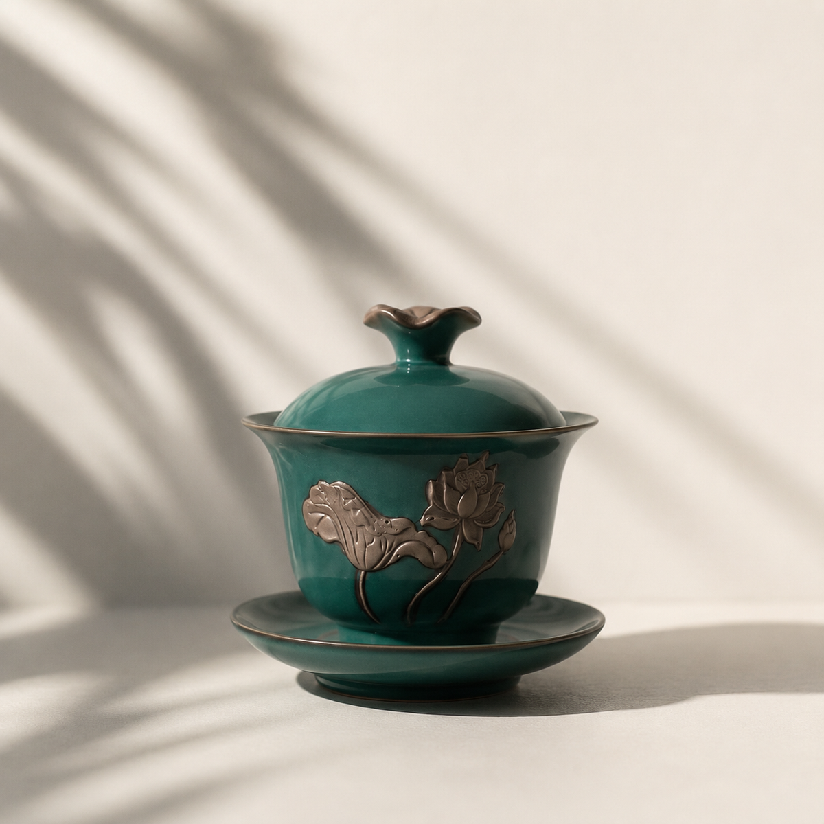 Green Lotus Flowers Gaiwan, 160 ml