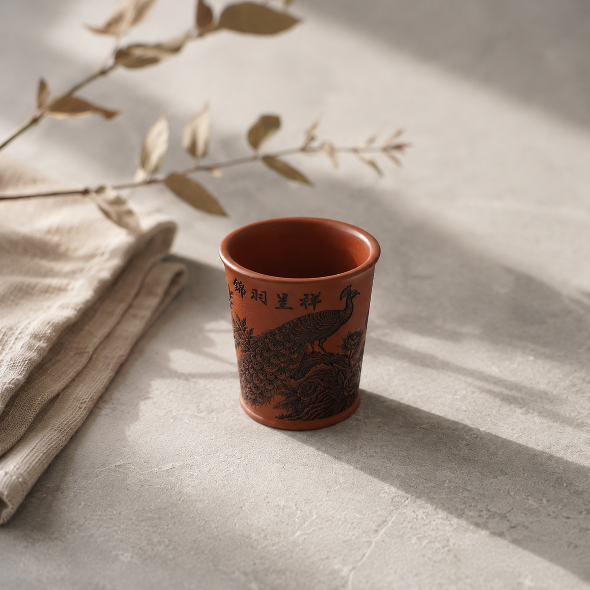 Taça de chá Zi Ni «Faisão», argila de Yixing, 170 ml