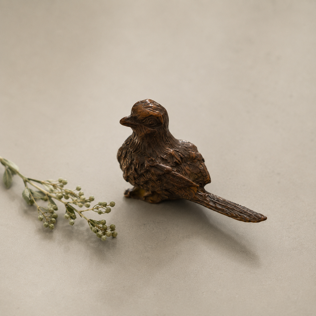 Figura de chá «Pardal», metal, 5,7 × 3,5 cm