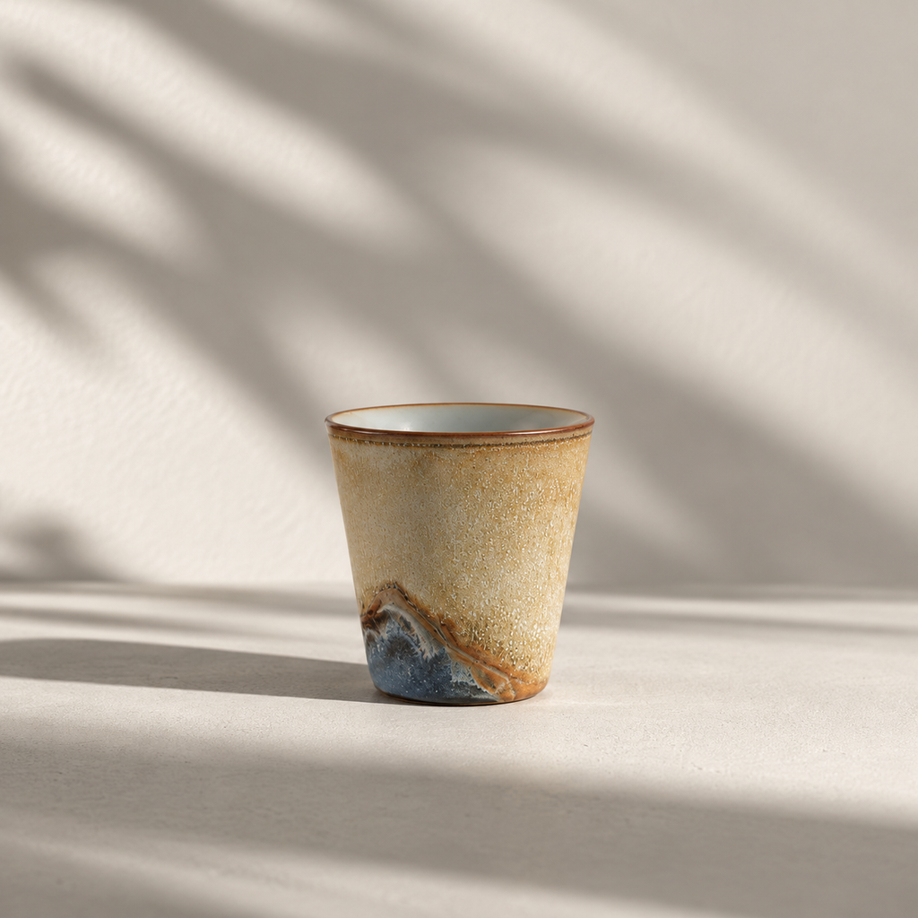 Mountain Landscape Tea Bowl, Ceramic and Glaze, 30 ml