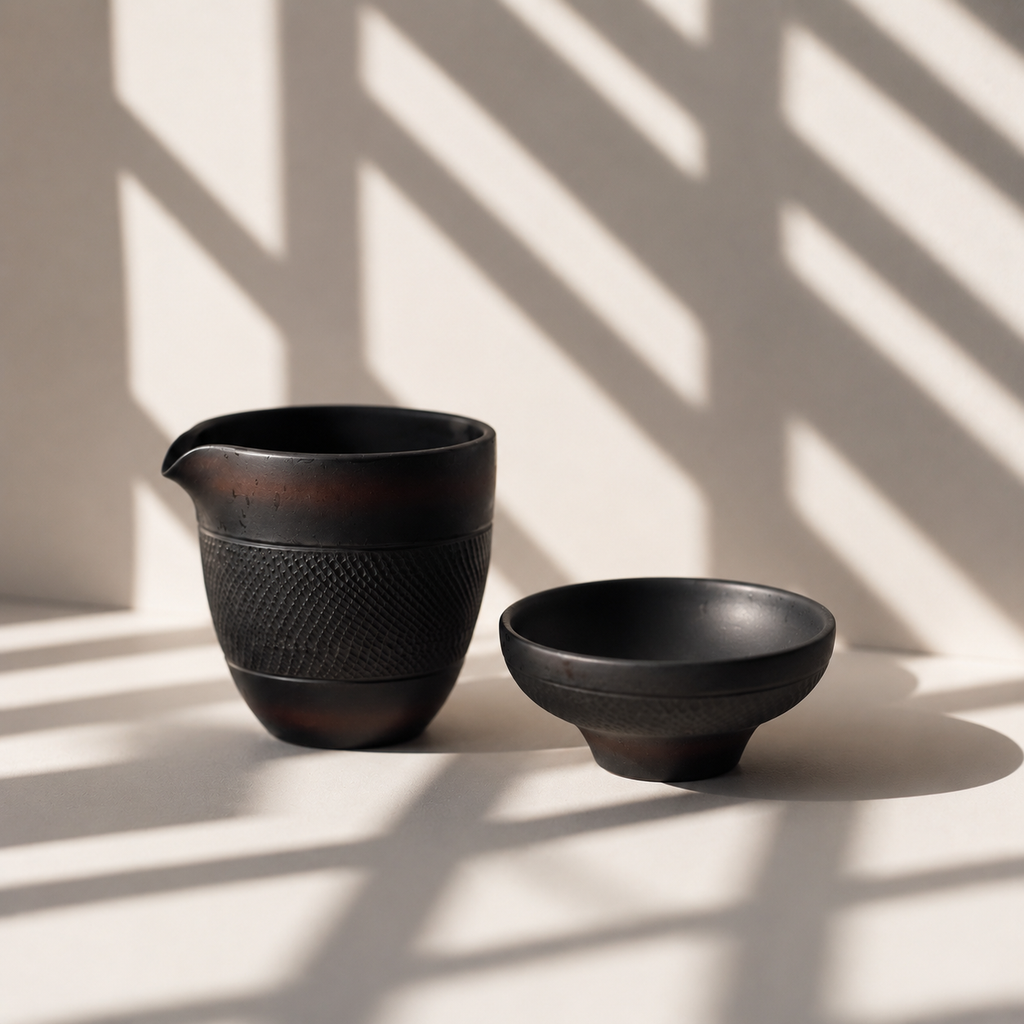 Duet Tea Pitcher and Strainer, Nixing Clay, 220 ml