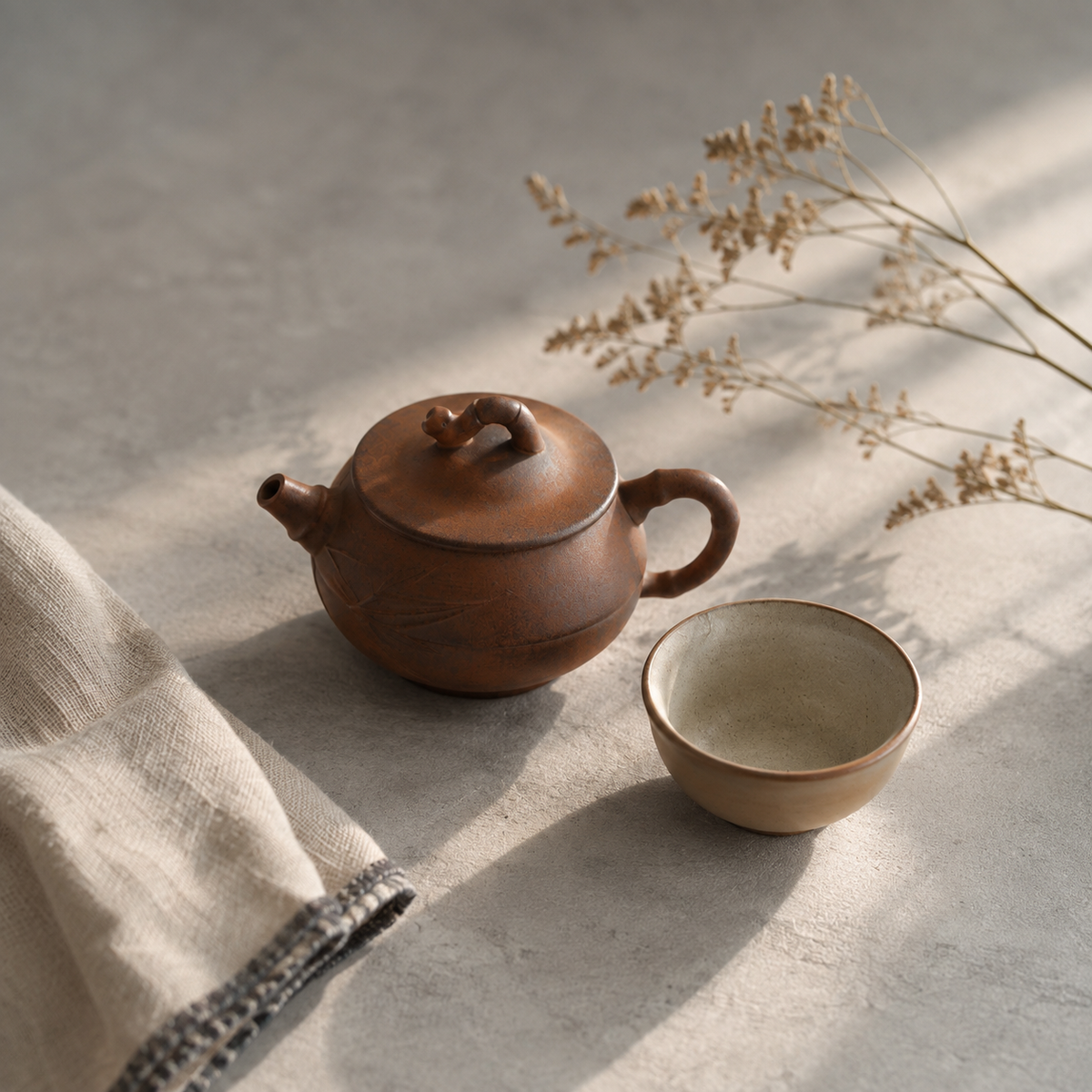 Bule Liao Yan «Bambu», cerâmica, 180 ml