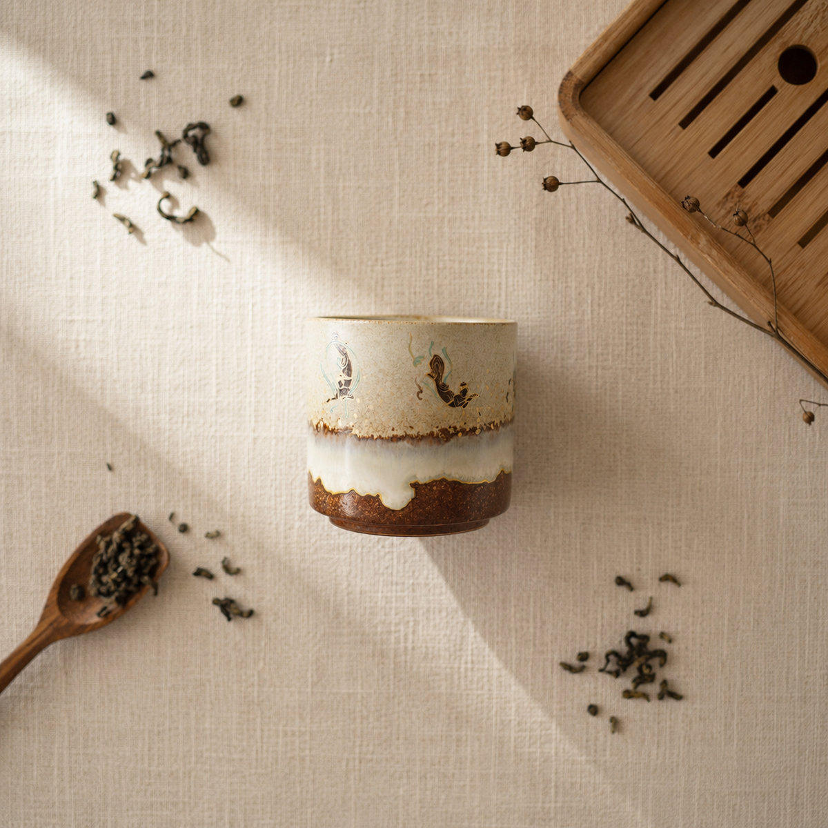 Dance Tea Bowl, Clay and Glaze, 100 ml