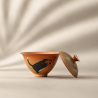 Black Cat Gaiwan, Ceramic and Glaze, 130 ml