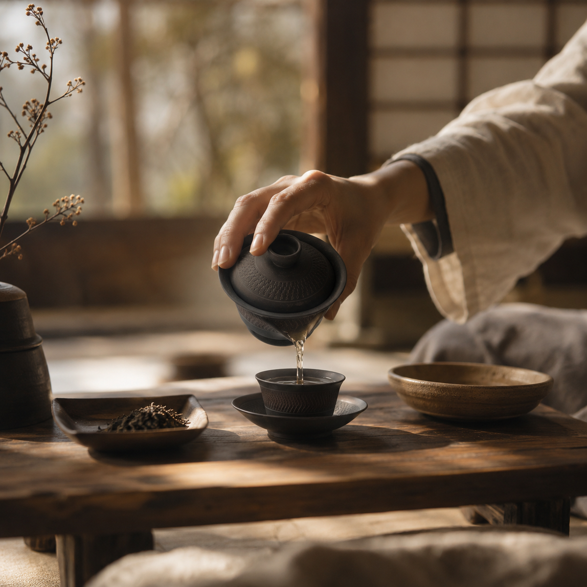 Spring Wind Gaiwan, Nixing Clay, 110 ml