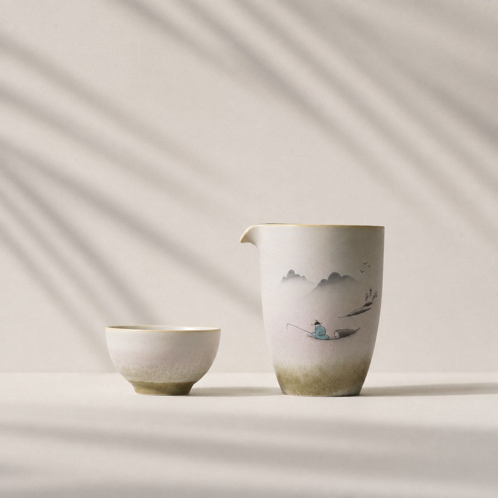 Fishing Tea Pitcher, Ceramic, 220 ml