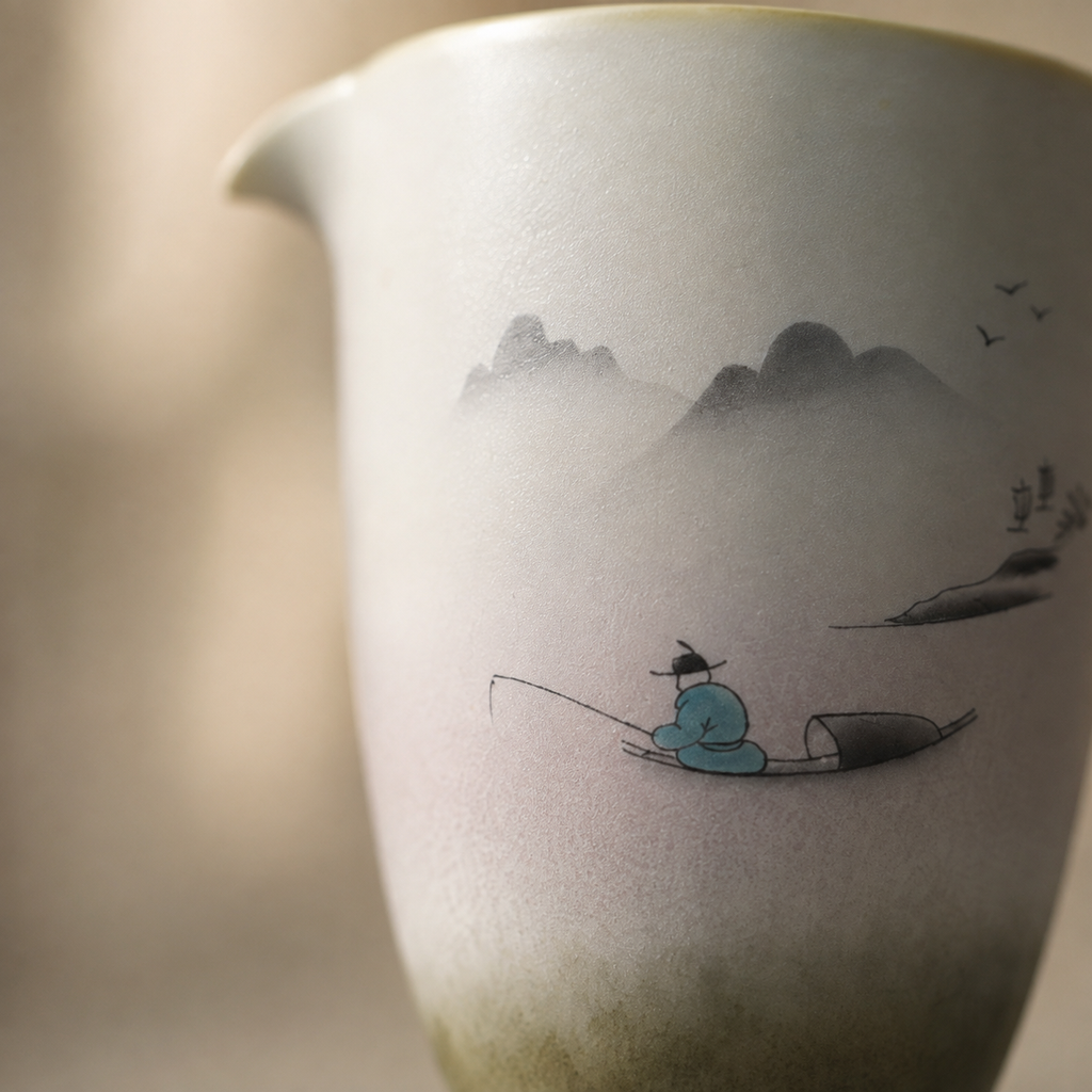 Fishing Tea Pitcher, Ceramic, 220 ml