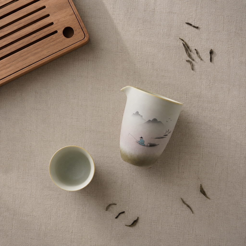 Fishing Tea Pitcher, Ceramic, 220 ml