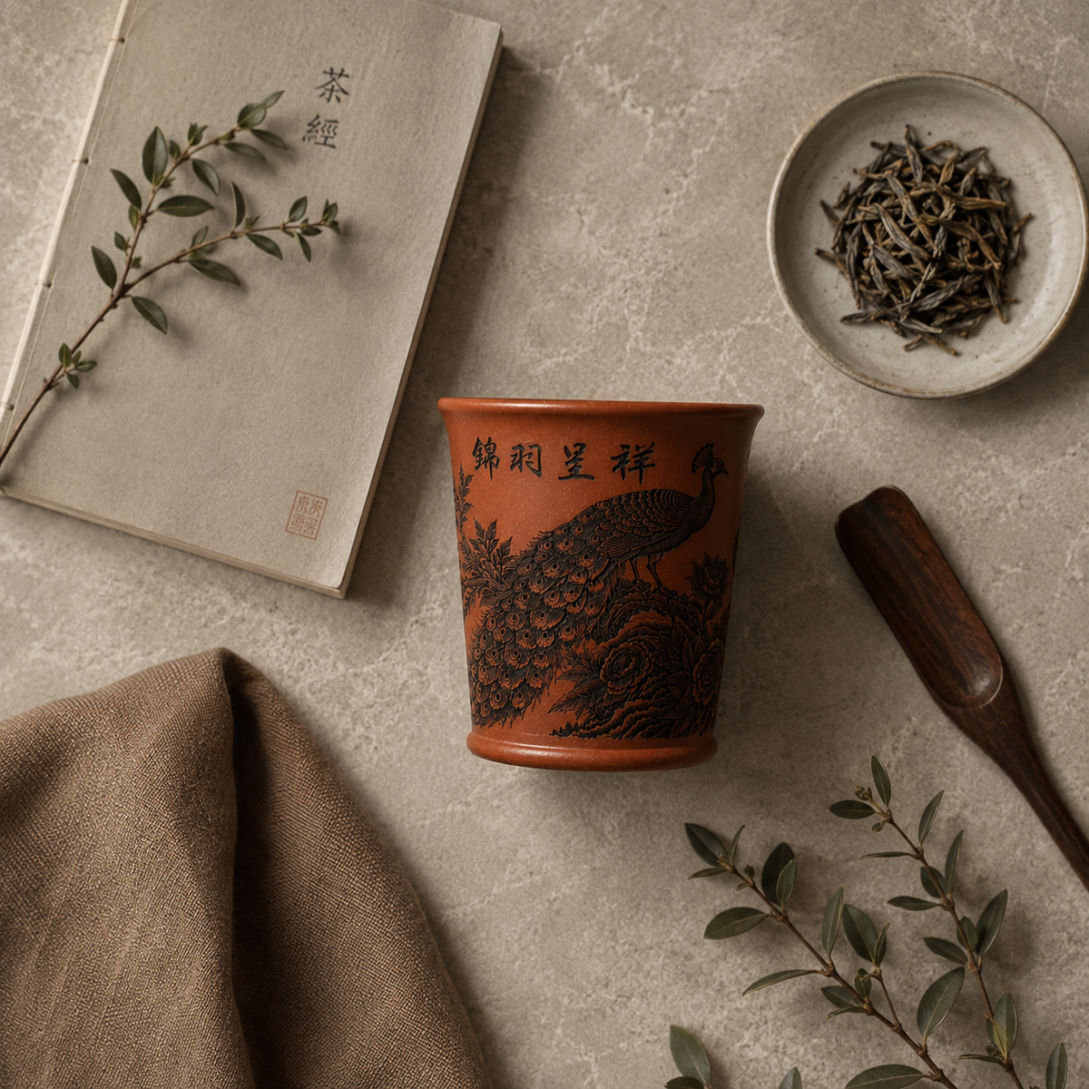 Taça de chá Zi Ni «Faisão», argila de Yixing, 170 ml