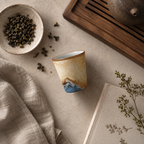 Mountain Landscape Tea Bowl, Ceramic and Glaze, 30 ml