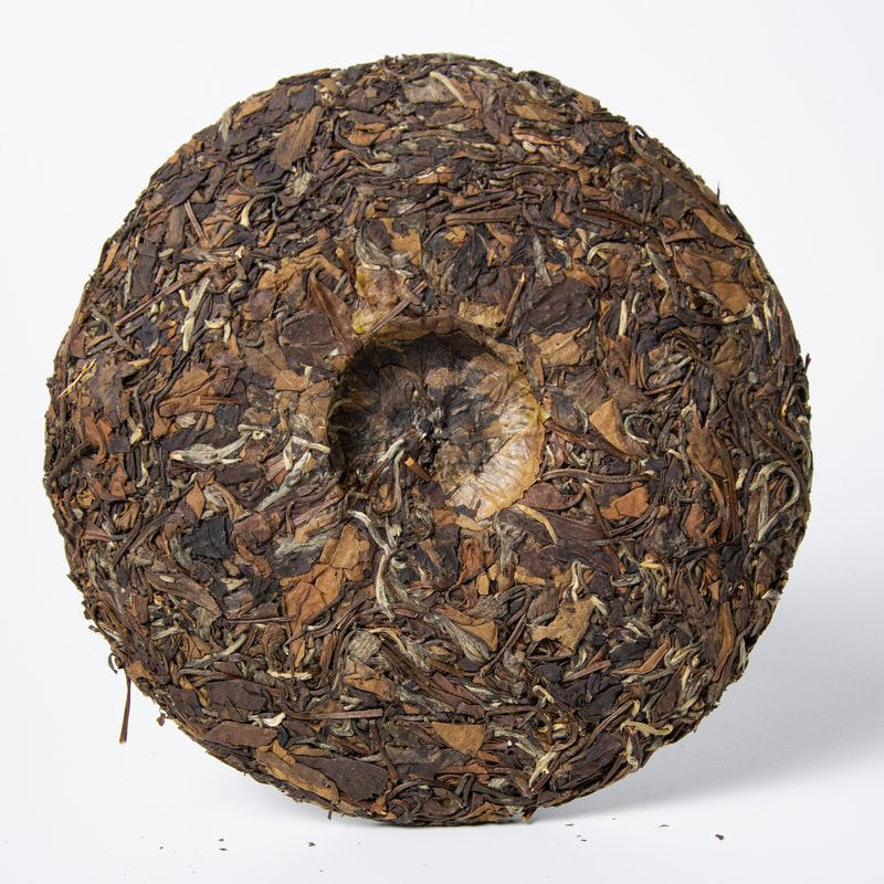     Close-up of aged Chinese white tea leaves from Lao Shou Mei 2017 Fuding white tea