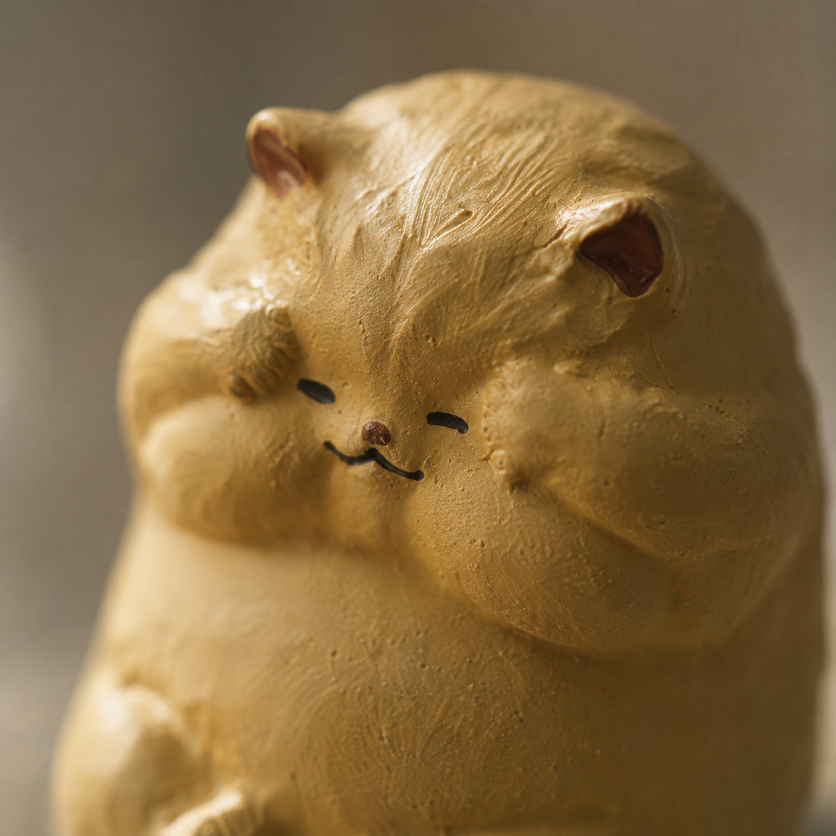 Ginger Cat Tea Pet, 7 × 5 cm