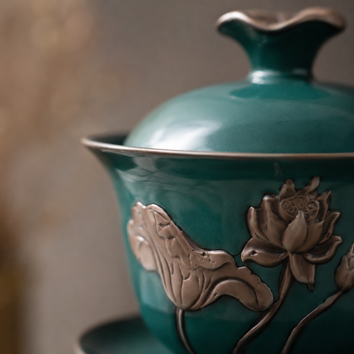 Green Lotus Flowers Gaiwan, 160 ml